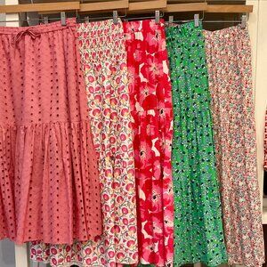 Bundle of 5 Floral Tiered Maxi Skirts-Like NEW SIZE Large